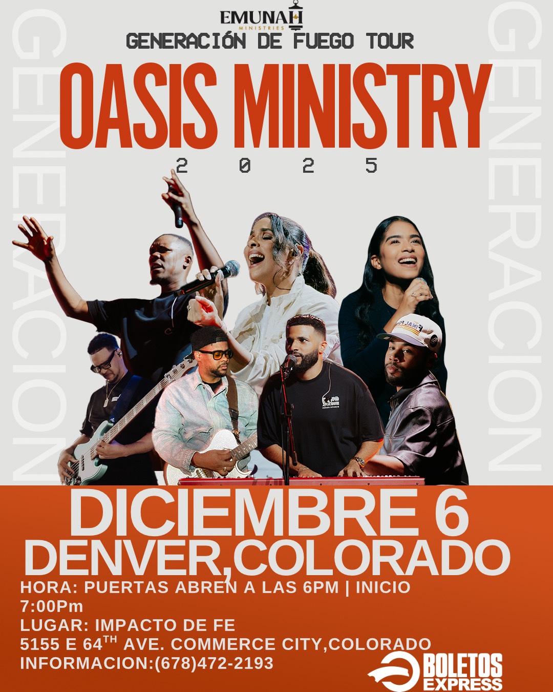 GENERACION DE FUEGO-TOUR  OASIS MINISTRY 2025