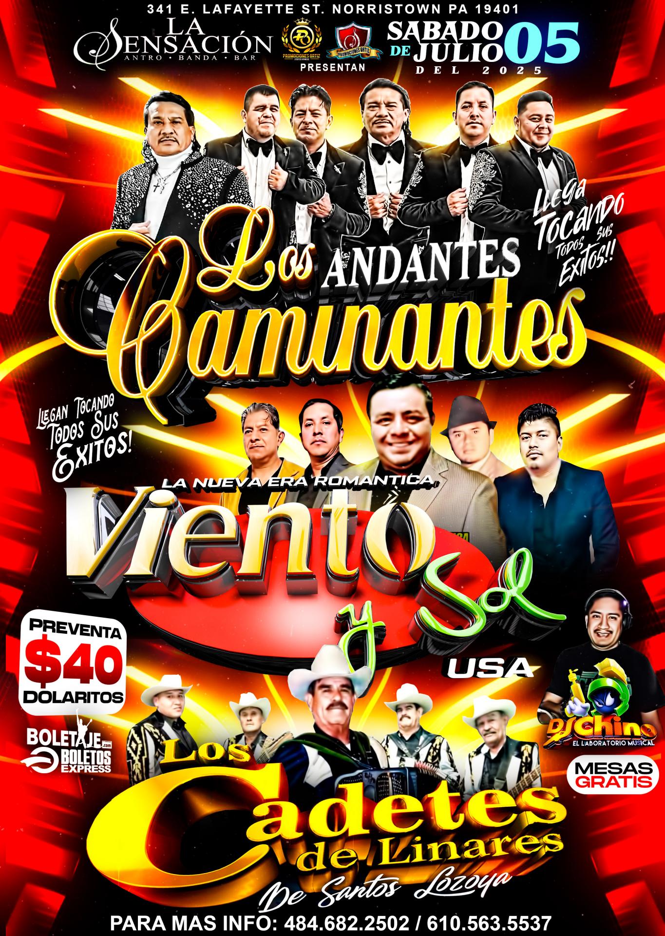 LOS ANDANTES CAMINANTES | VIENTO Y SOL & LOS CADETES DE LINARES