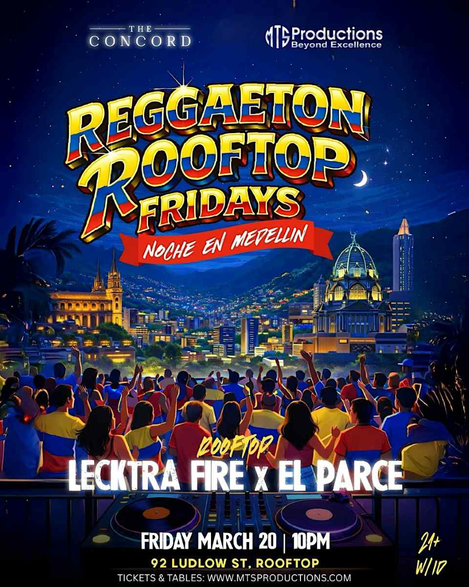 Reggaeton Rooftop Fridays at Concord NYC | Friday, March 20th, 2026