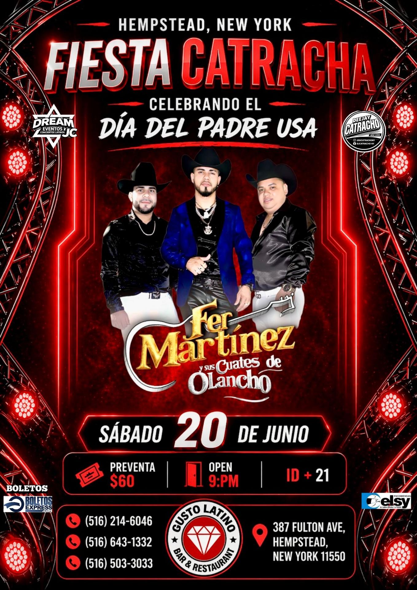 Buy tickets for Hempstead Long Island NY , FER Martínez y sus Cuates De Olancho sábado 20 de junio, día del padre en USA Hempstead Long Island NY , FER Martínez y sus Cuates De Olancho sábado 20 de junio, día del padre en USA