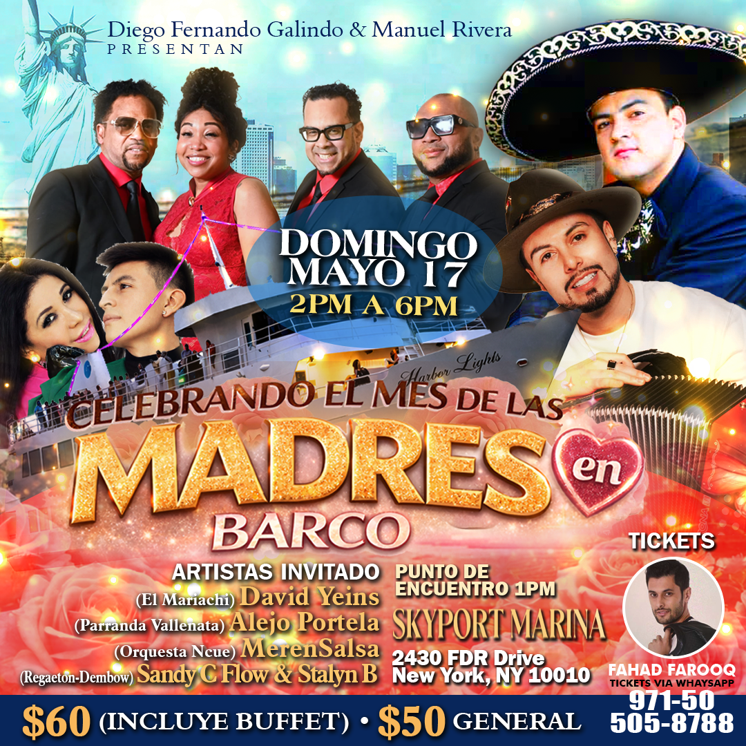 Dia de las Madres en Barco - Merengue, Salsa, Mariachi, Vallenato, Reggaeton