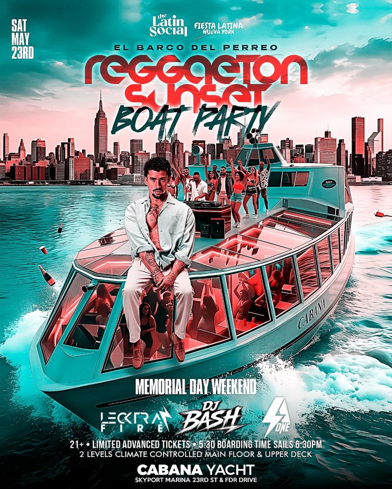 Buy tickets for FIESTA LATINA: SUNSET CRUISE PARTY: EN ALTO MAR FIESTA LATINA: SUNSET CRUISE PARTY: EN ALTO MAR