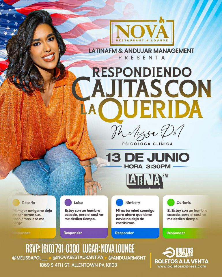 NOVA LOUNGE PRESENTS: RESPONIENDO CAJITAS CON LA QUERIDA MELISSA POL