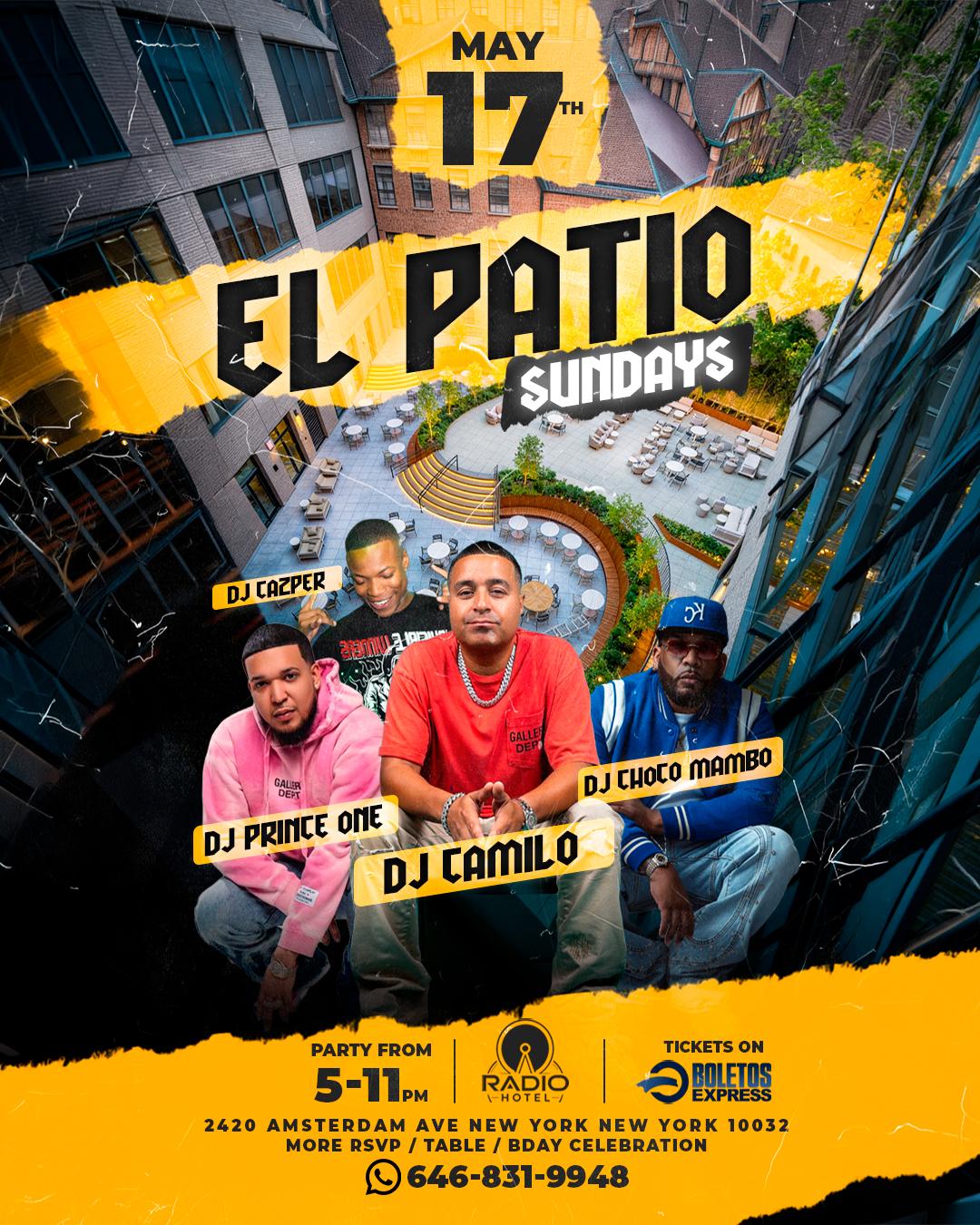 Buy tickets for El Patio Sunday's Dj Camilo El Patio Sunday's Dj Camilo