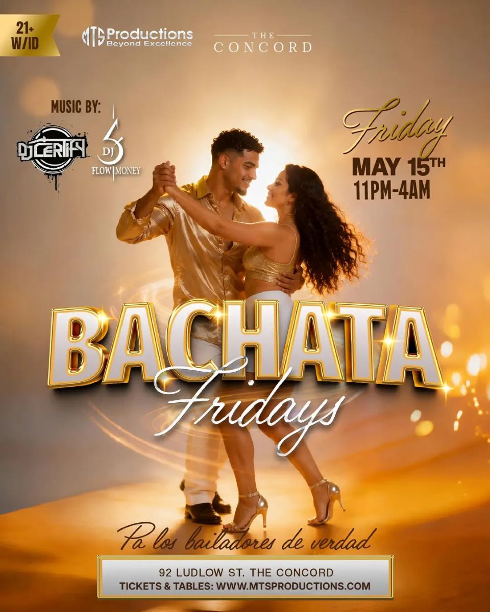 Friday Bachata Night at Hotel Chantelle NYC | Traditional Bachata | May 15
